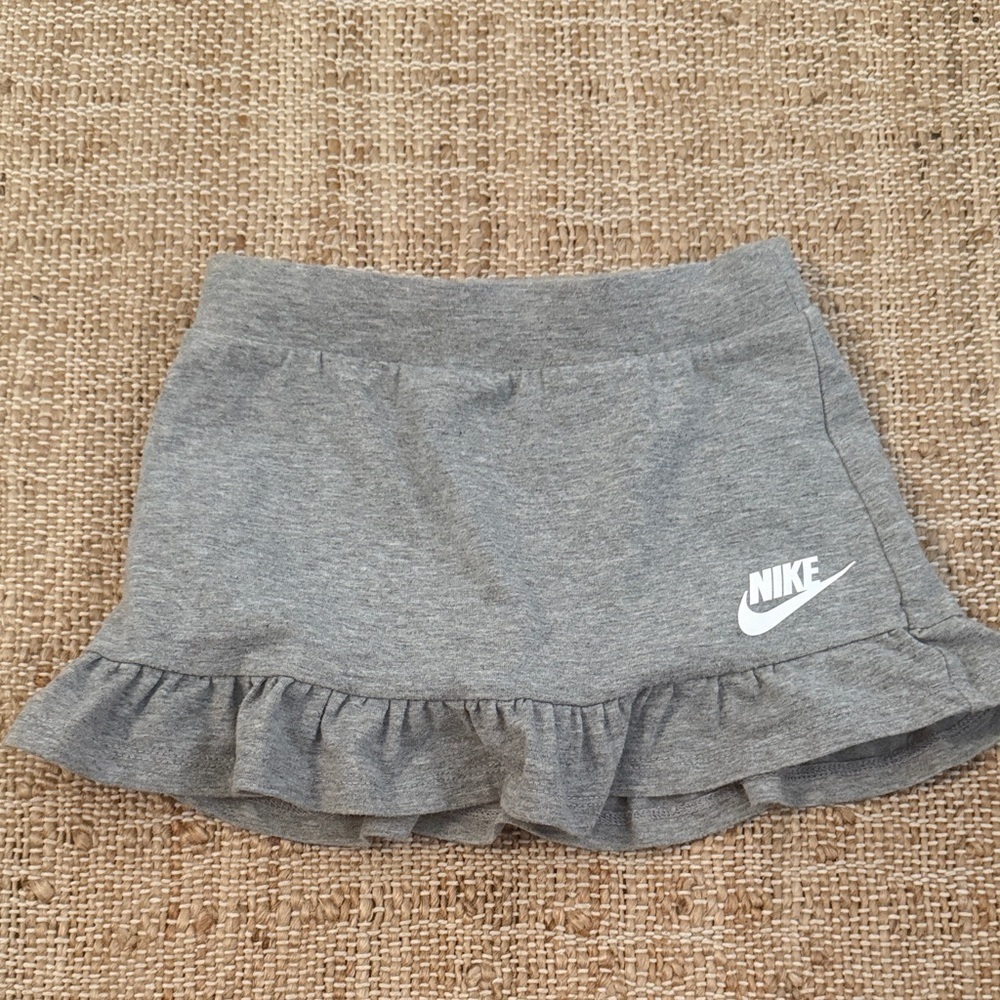 Nike Gray Cotton Ruffle Hem Girls Tennis Athletic Skort Skirt 3T